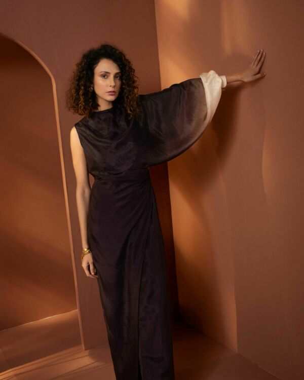 Ombre Silk Cape Jumpsuit Set