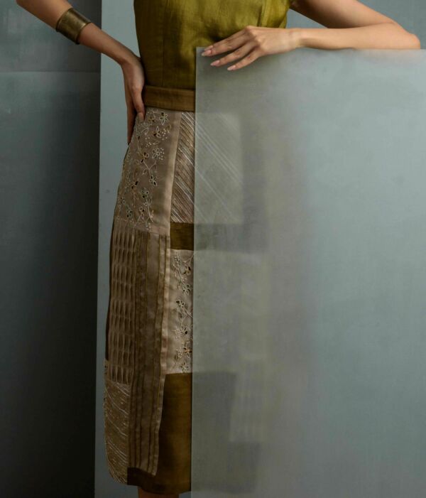 Silk Hand Emboidered Patchwork Dress
