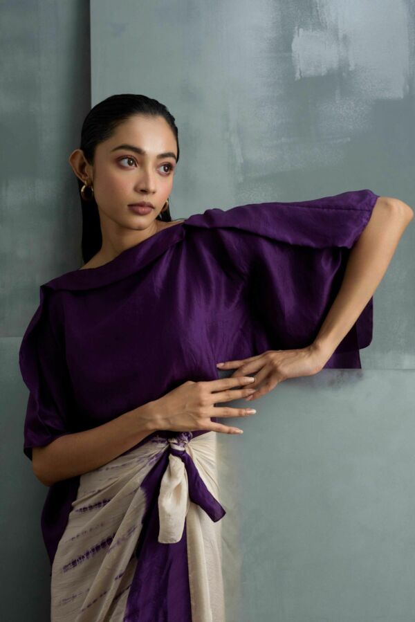 Silk Dress With Shibori Detail