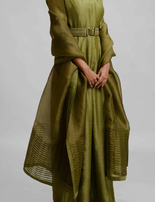 Silk Jumpsuit And Dupatta Set