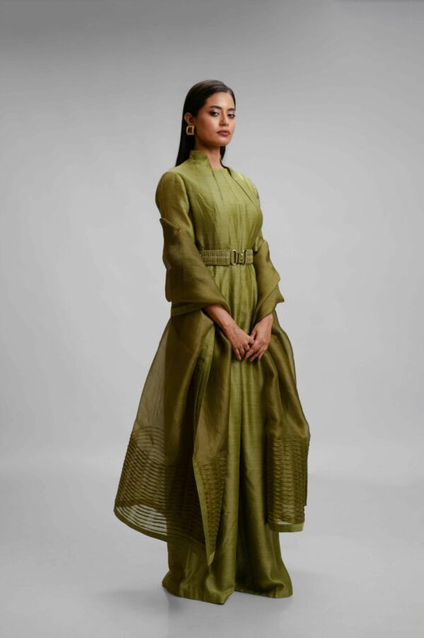 Silk Jumpsuit And Dupatta Set