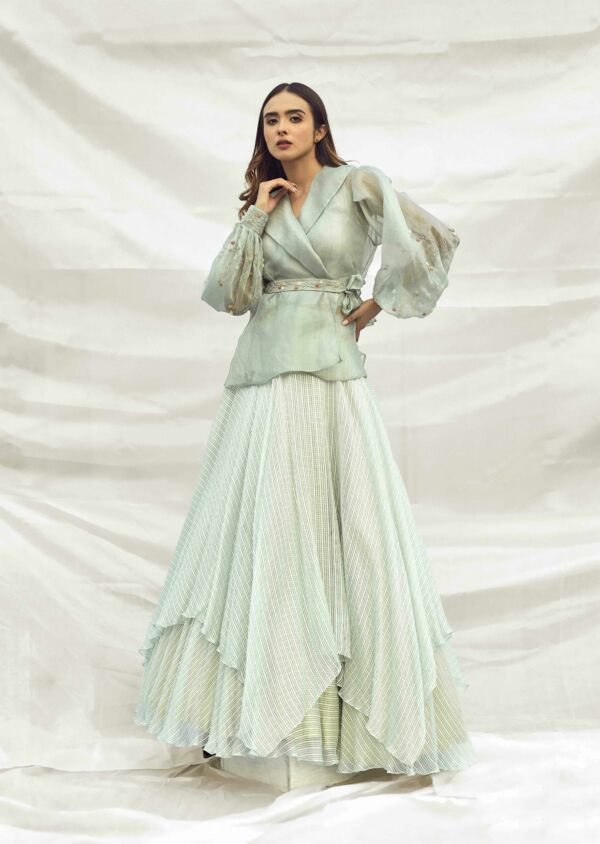 Hand Embroidered Jacket Lehenga Set
