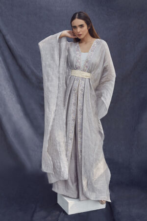 Silk Hand Embroidered Kaftan Set