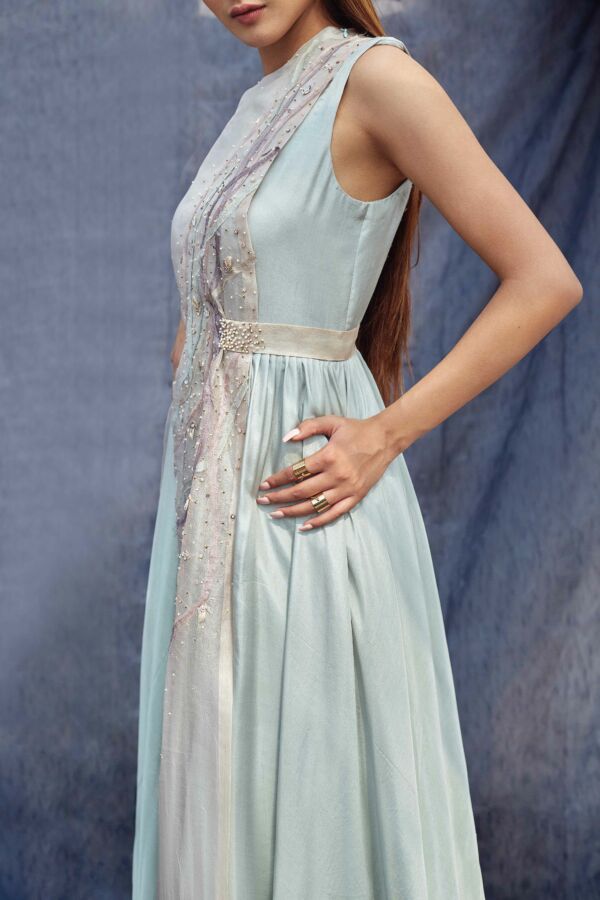 Silk Organza Layered Panel Dress