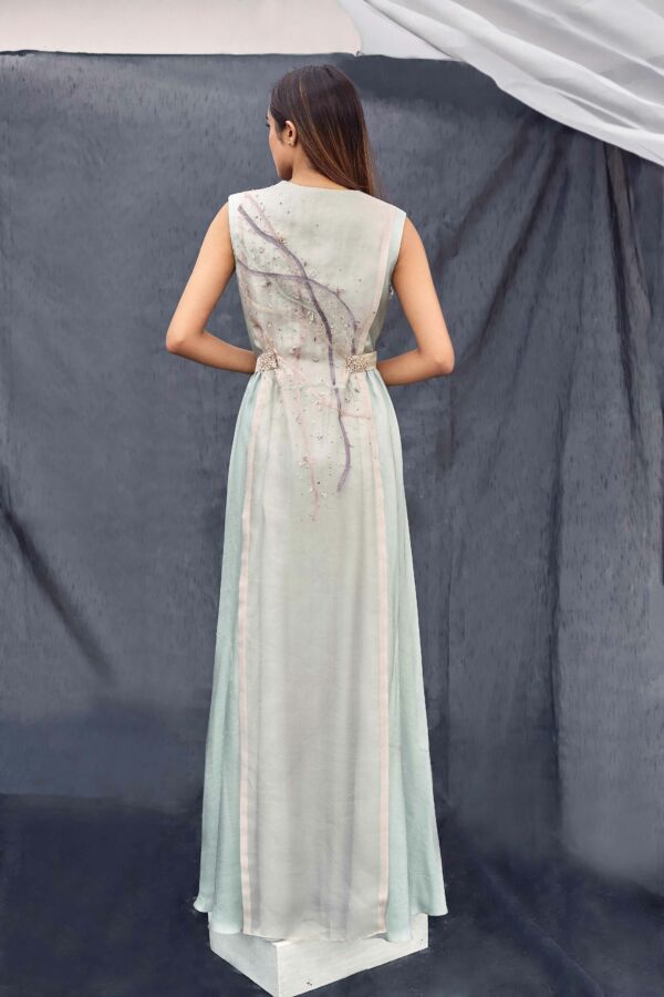 Silk Organza Layered Panel Dress