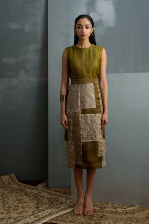 Silk Hand Emboidered Patchwork Dress