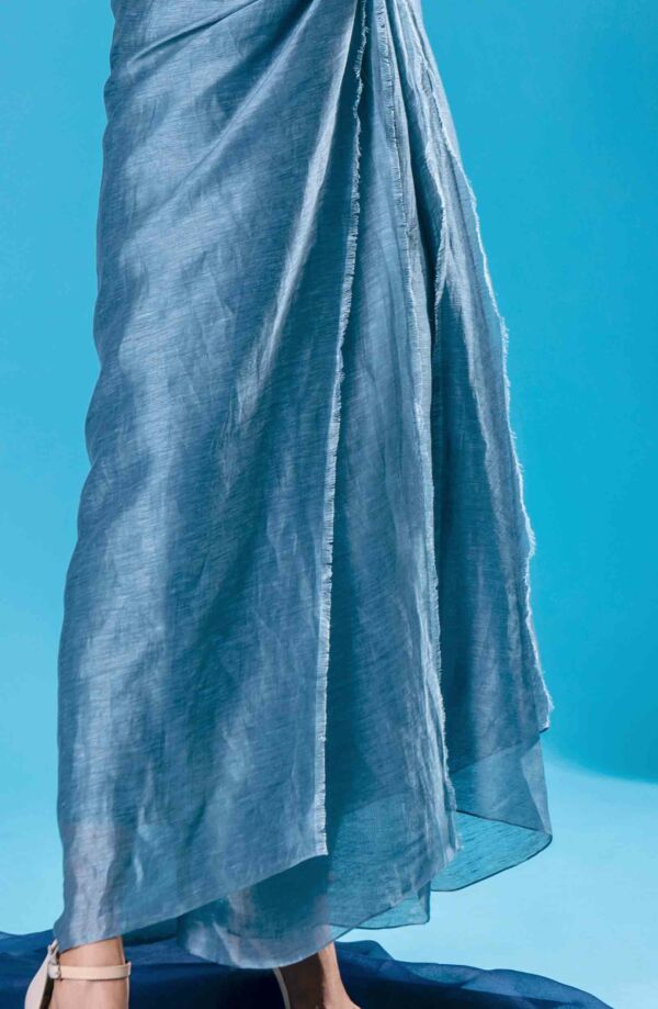Pleated Tussar Silk and Linen Dress
