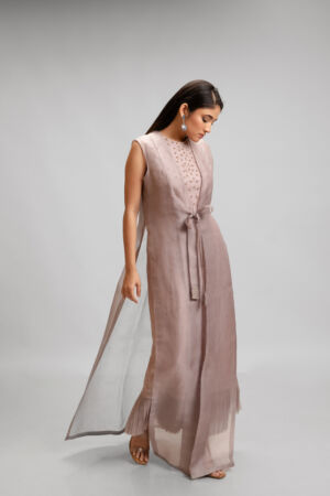 Silk Dress and Organza Jacket Set