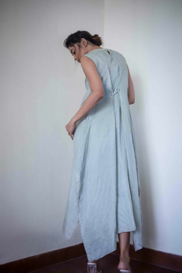 Tussar Silk Hand Embroidered Dress