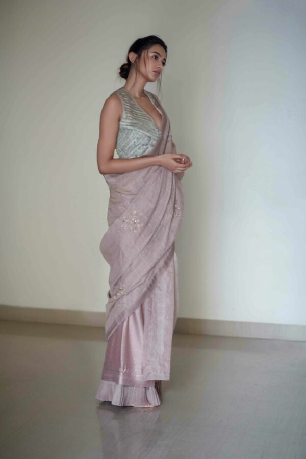 Fringe Blouse And Embroidered Dupatta Set