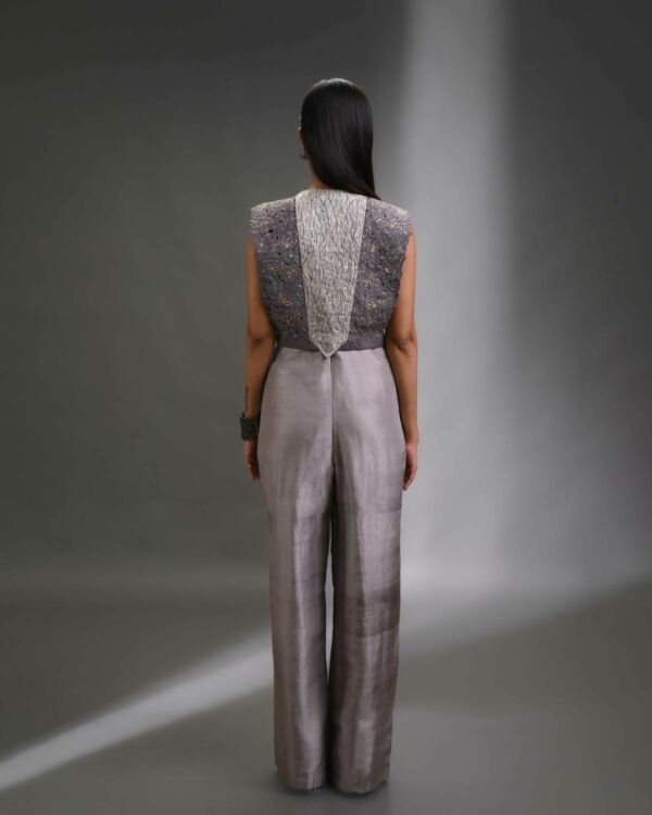 Silk Jumpsuit With Bib Top