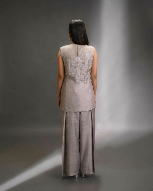 Silk Hand Embroidered Top Set