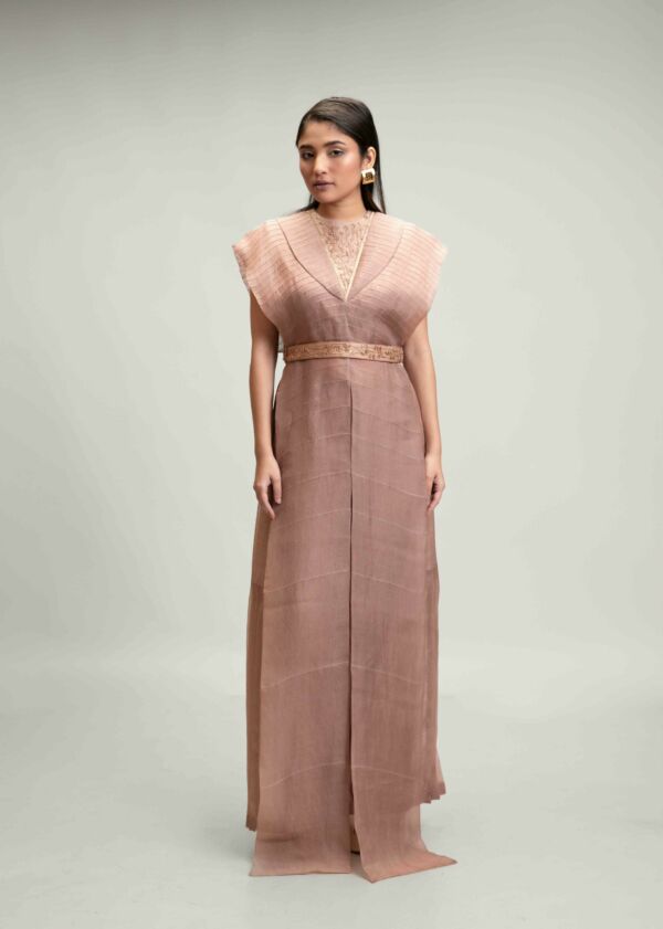 Silk Organza Textured Cape Set