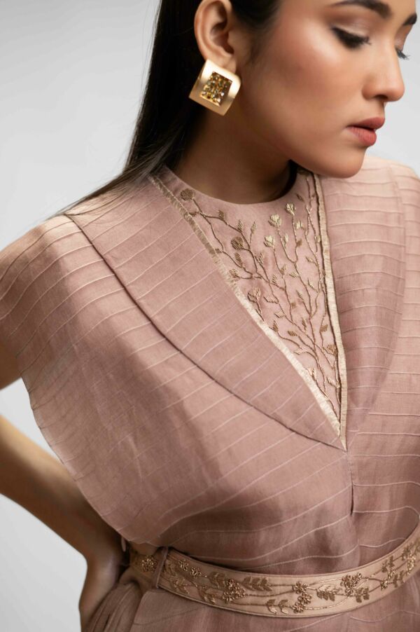 Silk Organza Textured Cape Set