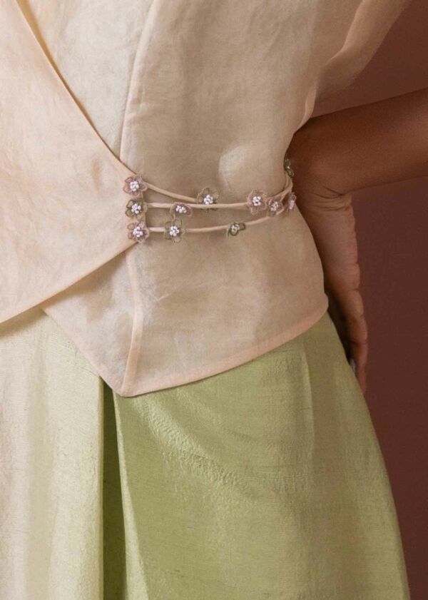 Silk Ombre Dress And Waistcoat  Set