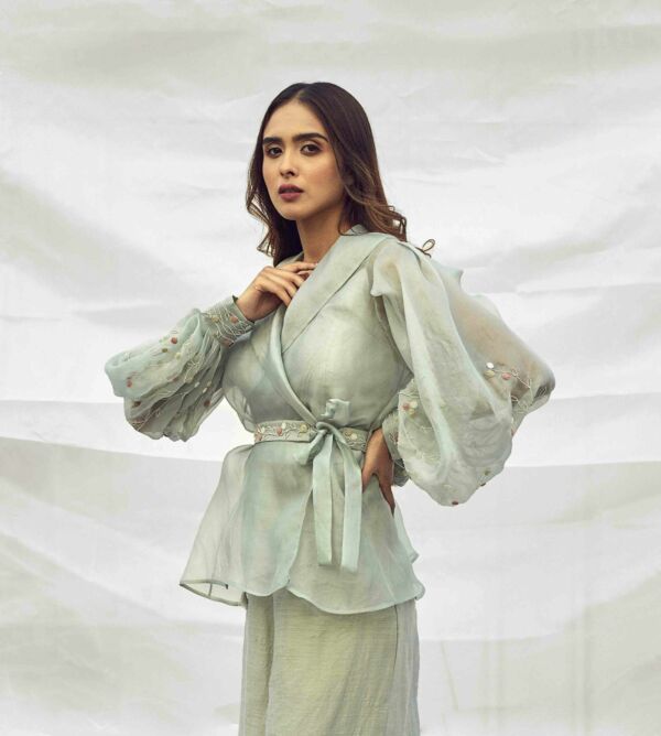 Silk Organza Embroidered Top