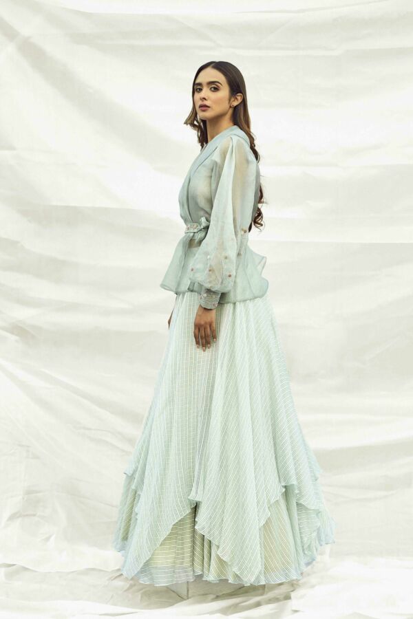 Hand Embroidered Jacket Lehenga Set