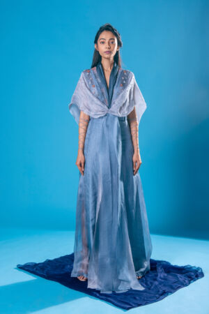 Hand Embroidered Panelled Cape Set