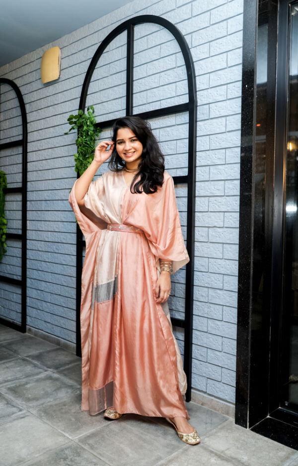 Silk Kaftan Dress With Belt