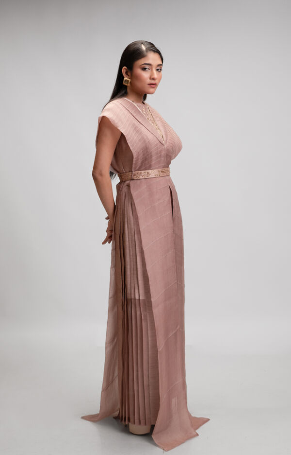 Silk Organza Textured Cape Set