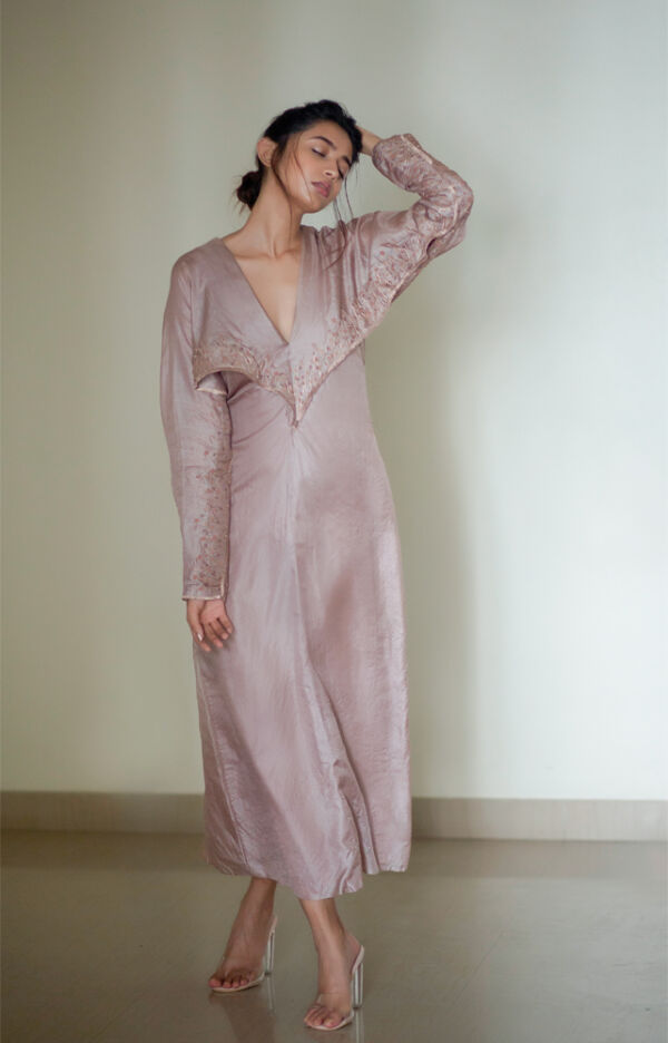 Silk Detailed Embroidered Dress