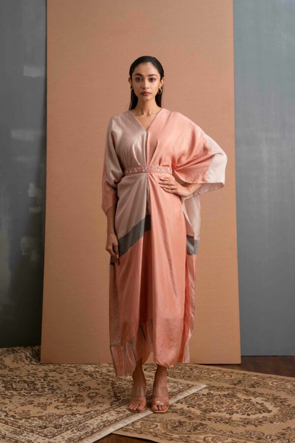 Silk Kaftan Dress With Belt