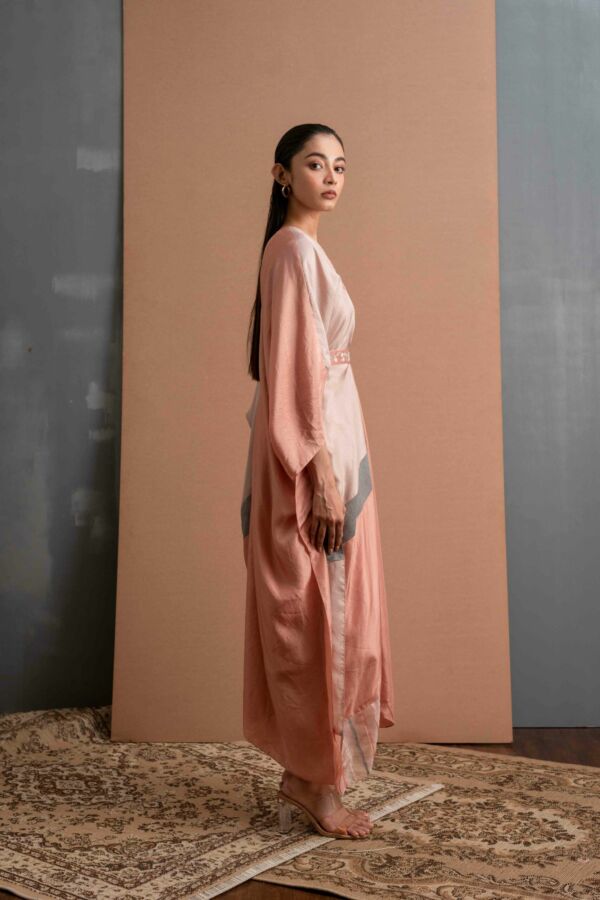Silk Kaftan Dress With Belt