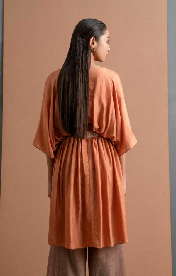 Draped Silk Hand Embroidered Top