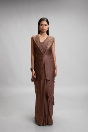Silk Ombe Saree With Jacket
