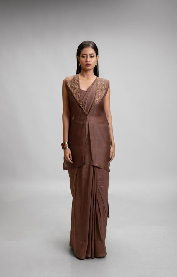 Silk Ombe Saree With Jacket