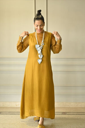 Pleated Organza Top And Dress Set