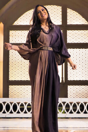 Silk Ombre Cape Set With Belt