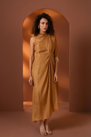 Silk Draped Dress