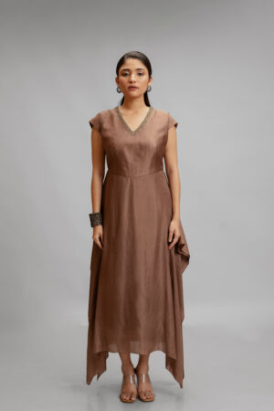 Silk Hand Embroidered Dress