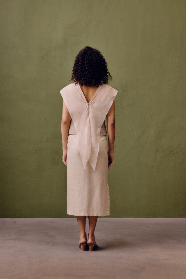Silk Dress With Handcrafted Waist Detail