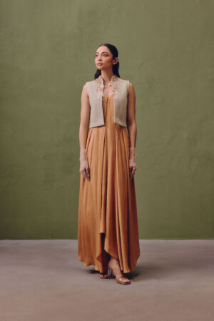 Silk Dress With Handcrafted Jacket