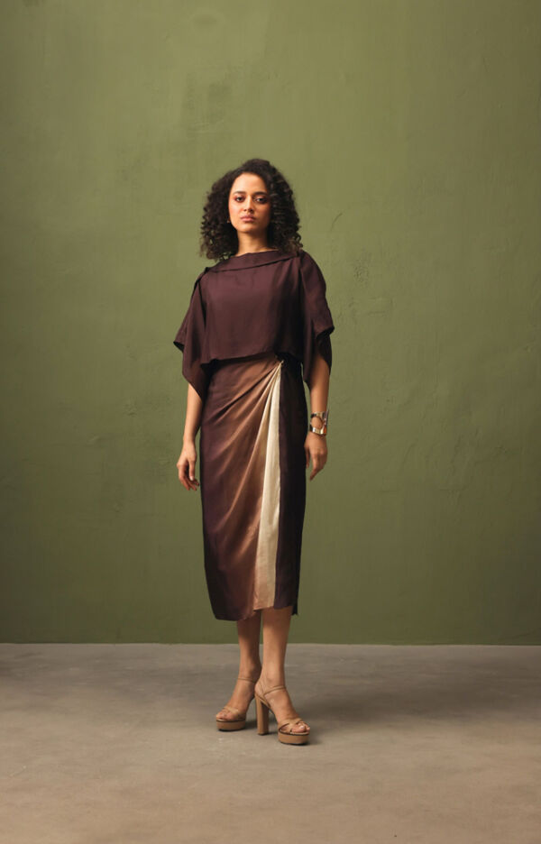 Silk Ombre Tie-Up Dress
