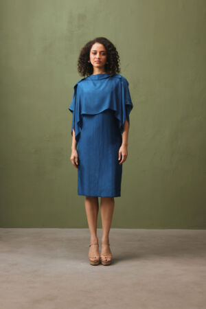 Silk Dress With Cape