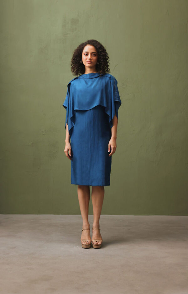 Silk Dress With Cape