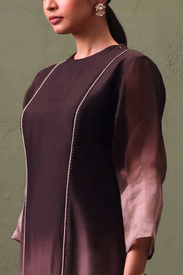 Silk Ombré Dress With Organza Hem