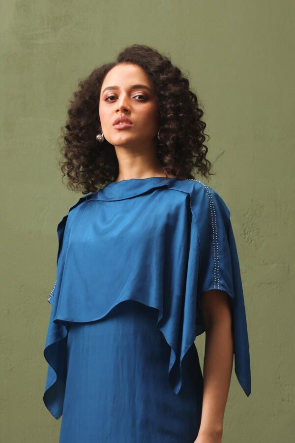 Silk Dress With Cape
