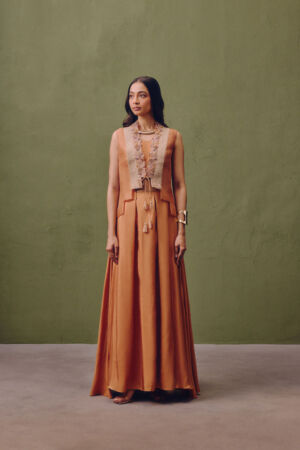 Embroidered Jacket and Skirt Set