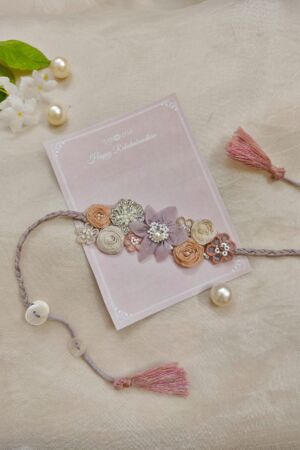 Hand Embroidered Floral Bracelet Rakhi