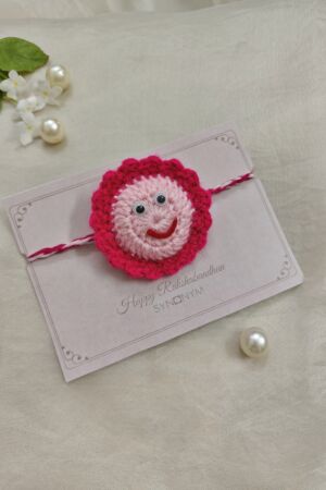 Pink Flower Crochet Rakhi