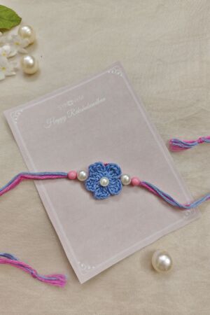 Blue crochet rakhi