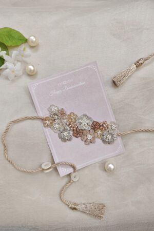 Hand embroidered bracelet rakhi