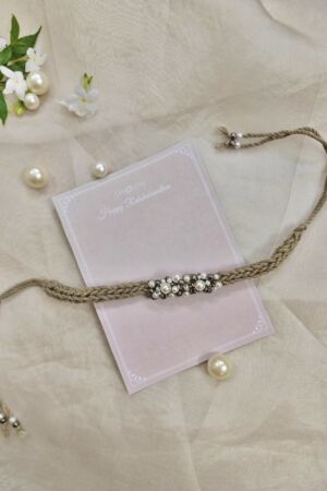 Unisex pearl cluster Rakhi (dark beige)