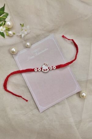 Red bunny crochet rakhi