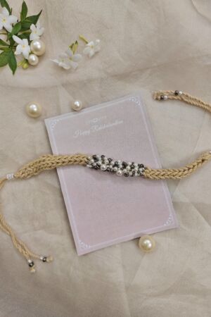 Unisex pearl cluster rakhi (beige)