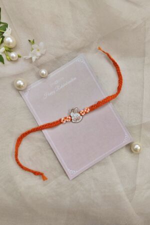 Orange bunny crochet rakhi